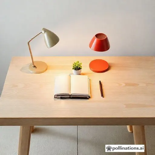 Objets minimalistes insolites sur une table en bois clair
